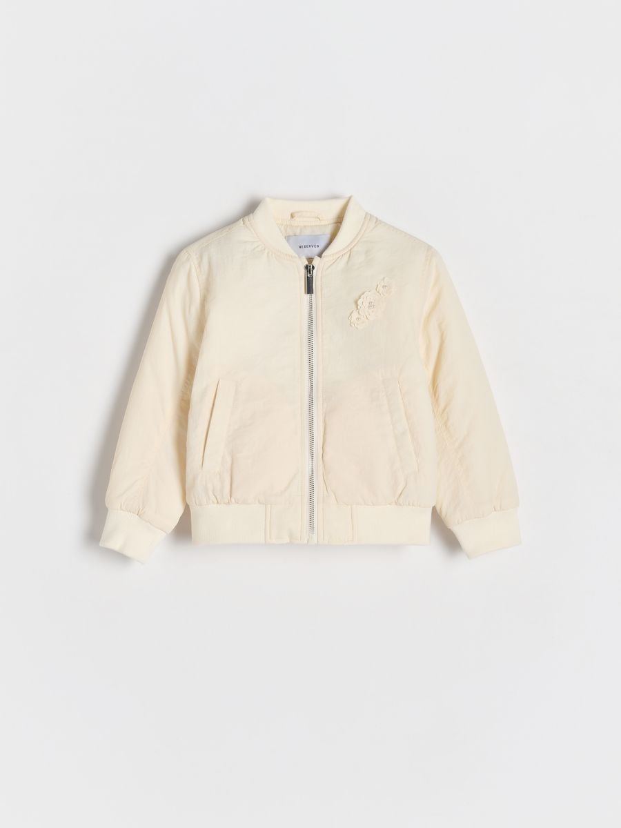Bomber jakna s cvjetnim aplikacijama - krem - RESERVED - 3