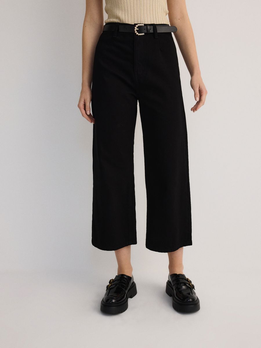 Jean culotte noir clearance
