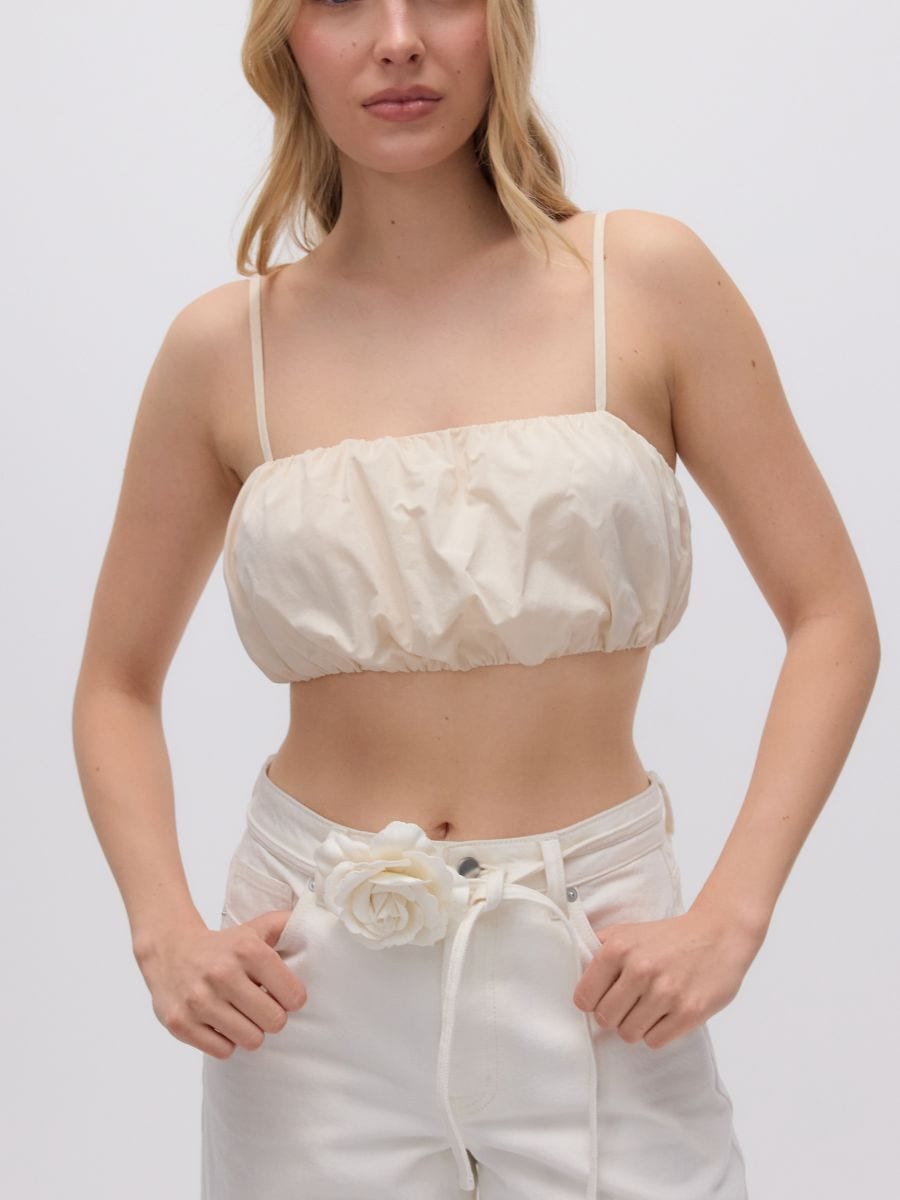 Cami crop top - cream - RESERVED - 4