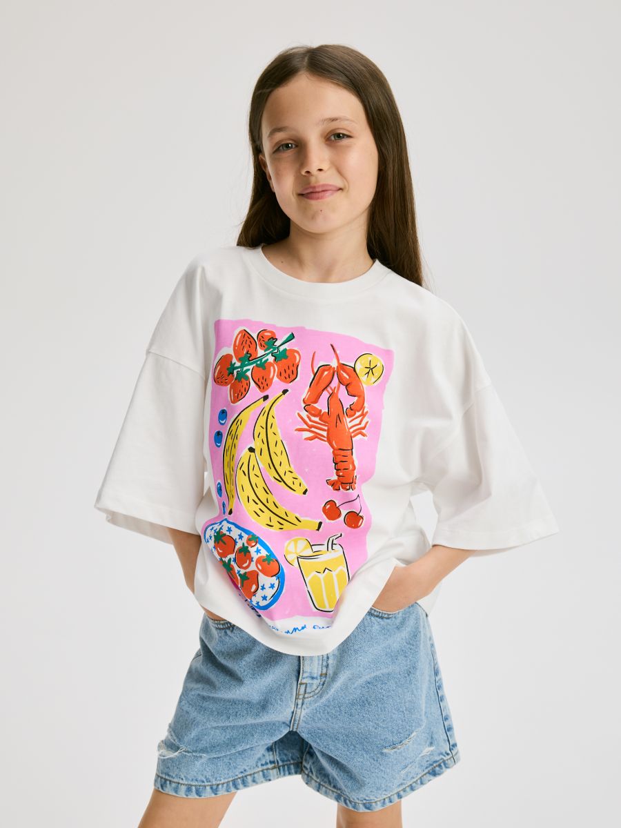 Loose T-shirt with print - multicolor - RESERVED - 4