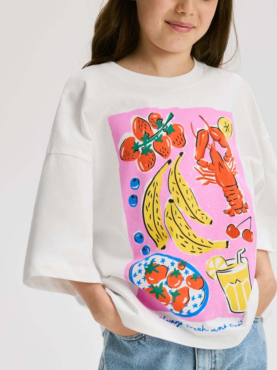 Loose T-shirt with print - multicolor - RESERVED - 5