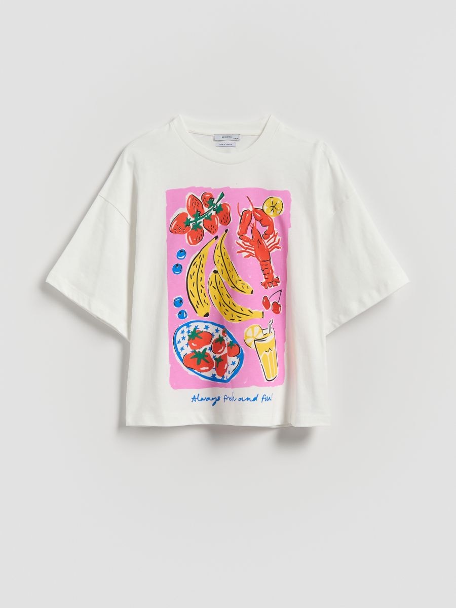 Loose T-shirt with print - multicolor - RESERVED - 3