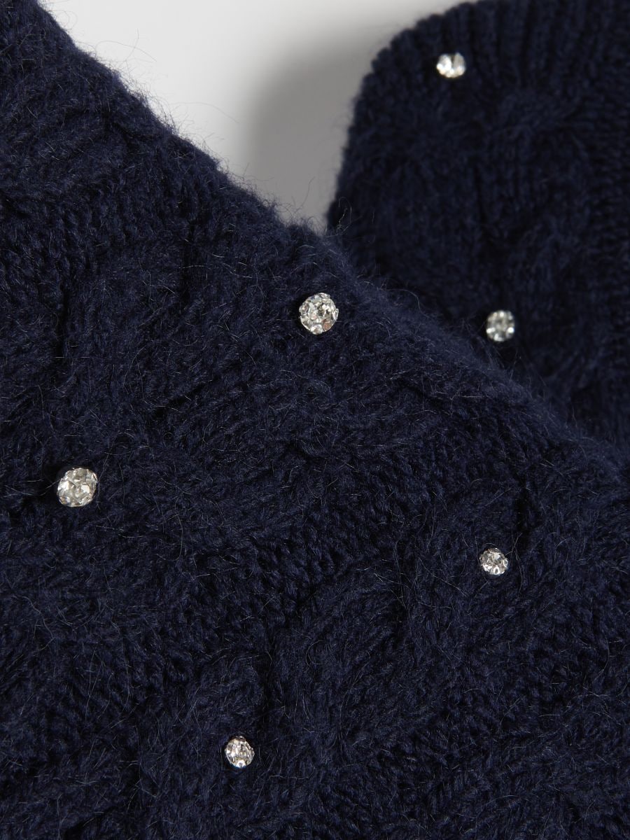 Jumper with rhinestone detailing - navy - RESERVED - 5