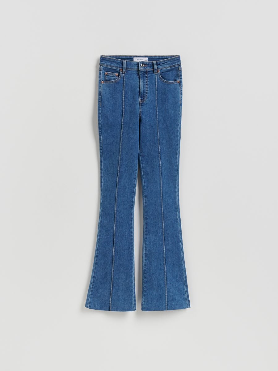 Flared jeans with stitching - blue jeans - RESERVED
