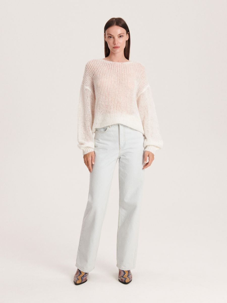 Openwork jumper with wool blend - white - RESERVED - 2