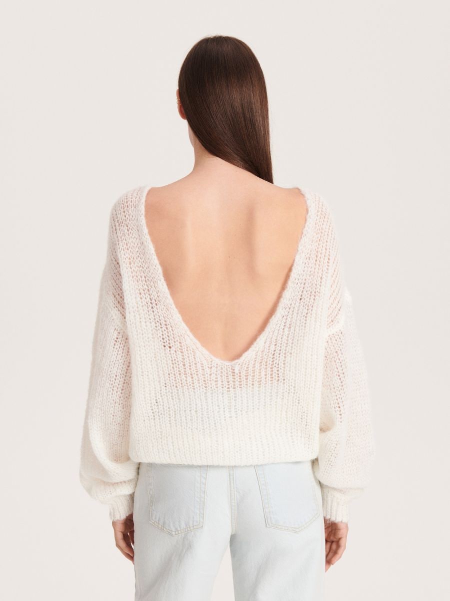 Openwork jumper with wool blend - white - RESERVED - 3