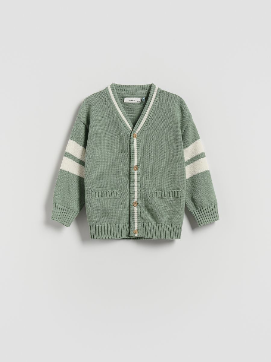 Cotton cardigan - light green - RESERVED