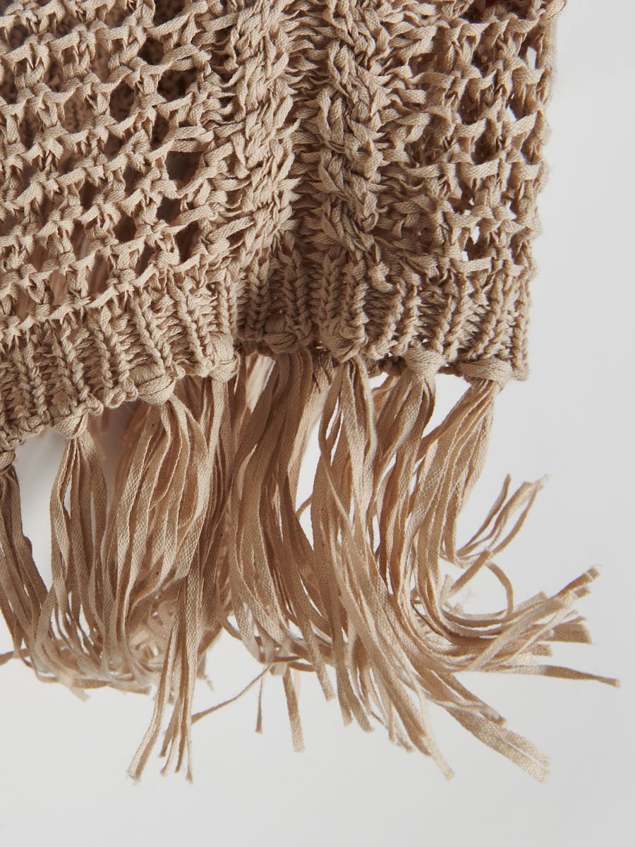 Jumper with fringes - beige - RESERVED - 6