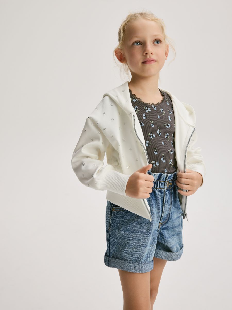 GIRLS` JOGGING TOP - cream - RESERVED - 5