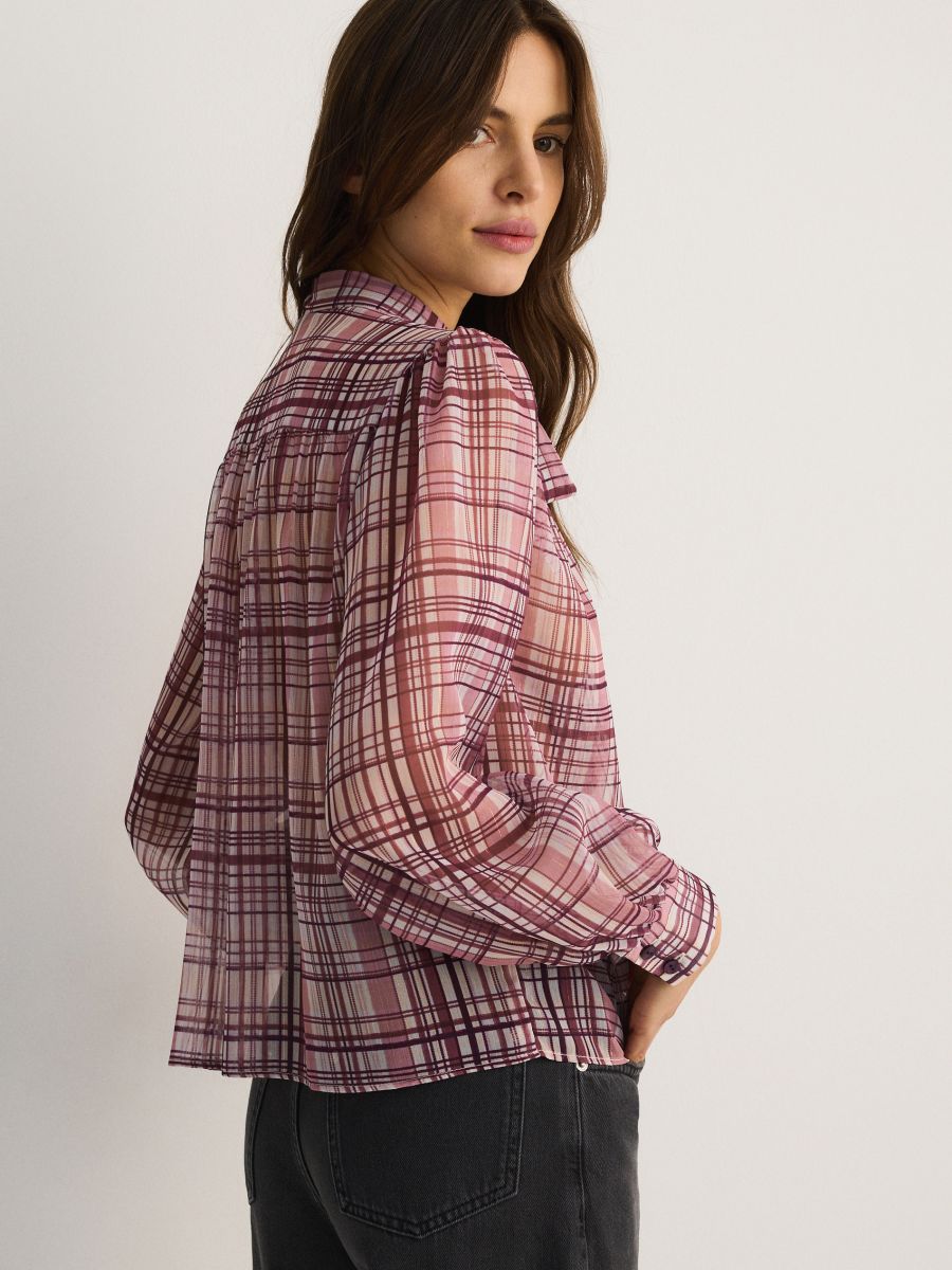 Bluse mit dekorativem Bindedetail - bunt - RESERVED - 4