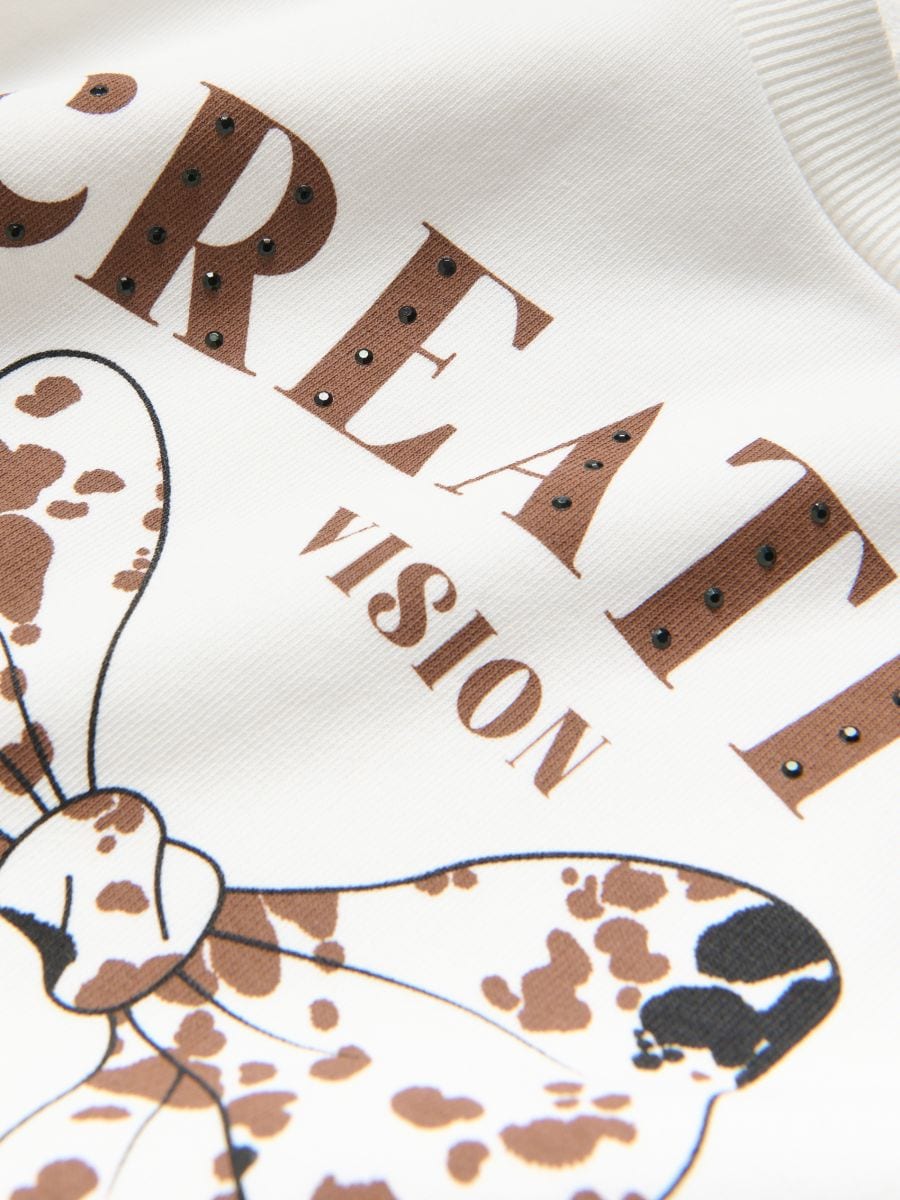 Printed sweatshirt - cream - RESERVED - 2