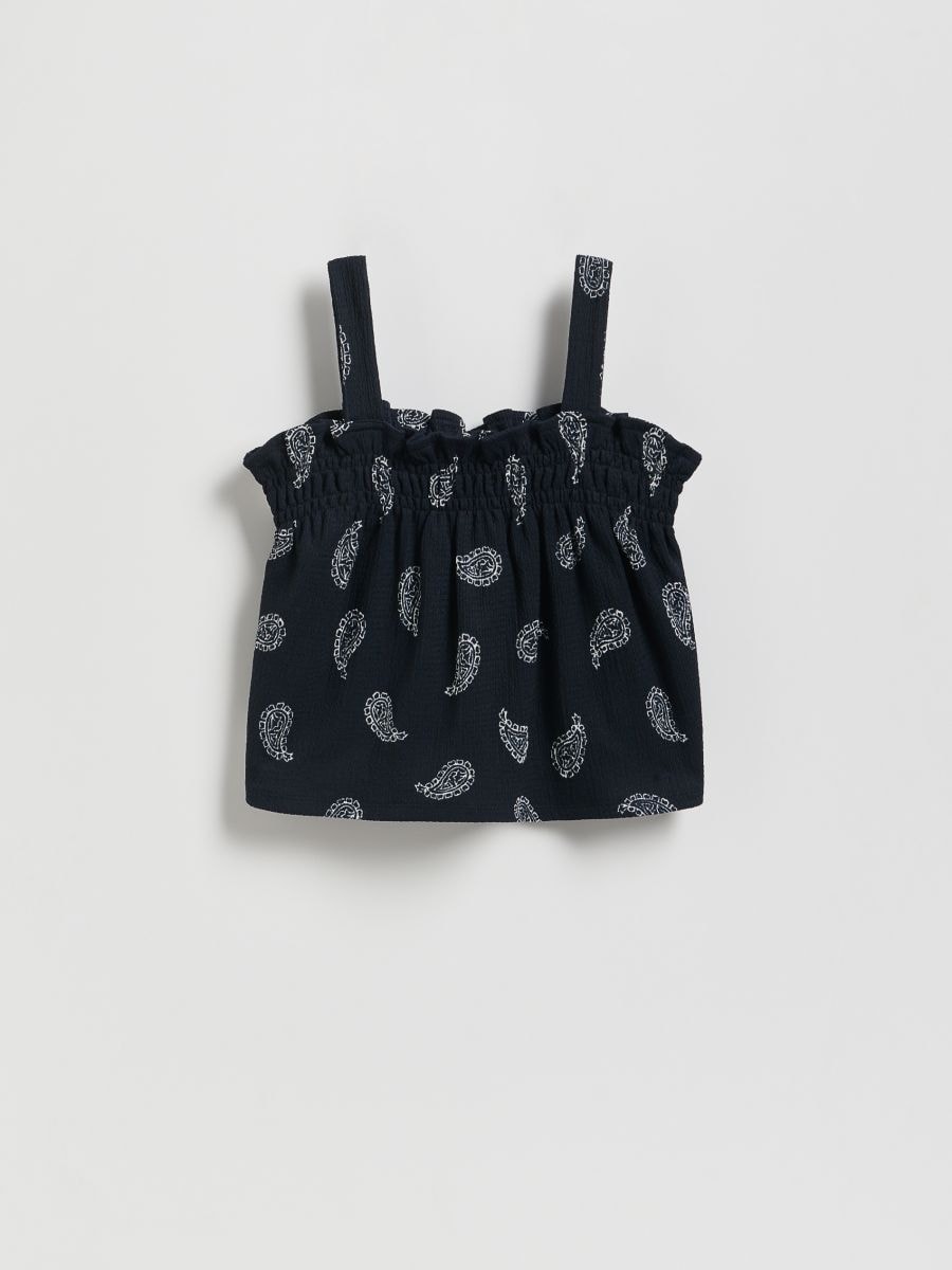 Patterned top - black - RESERVED