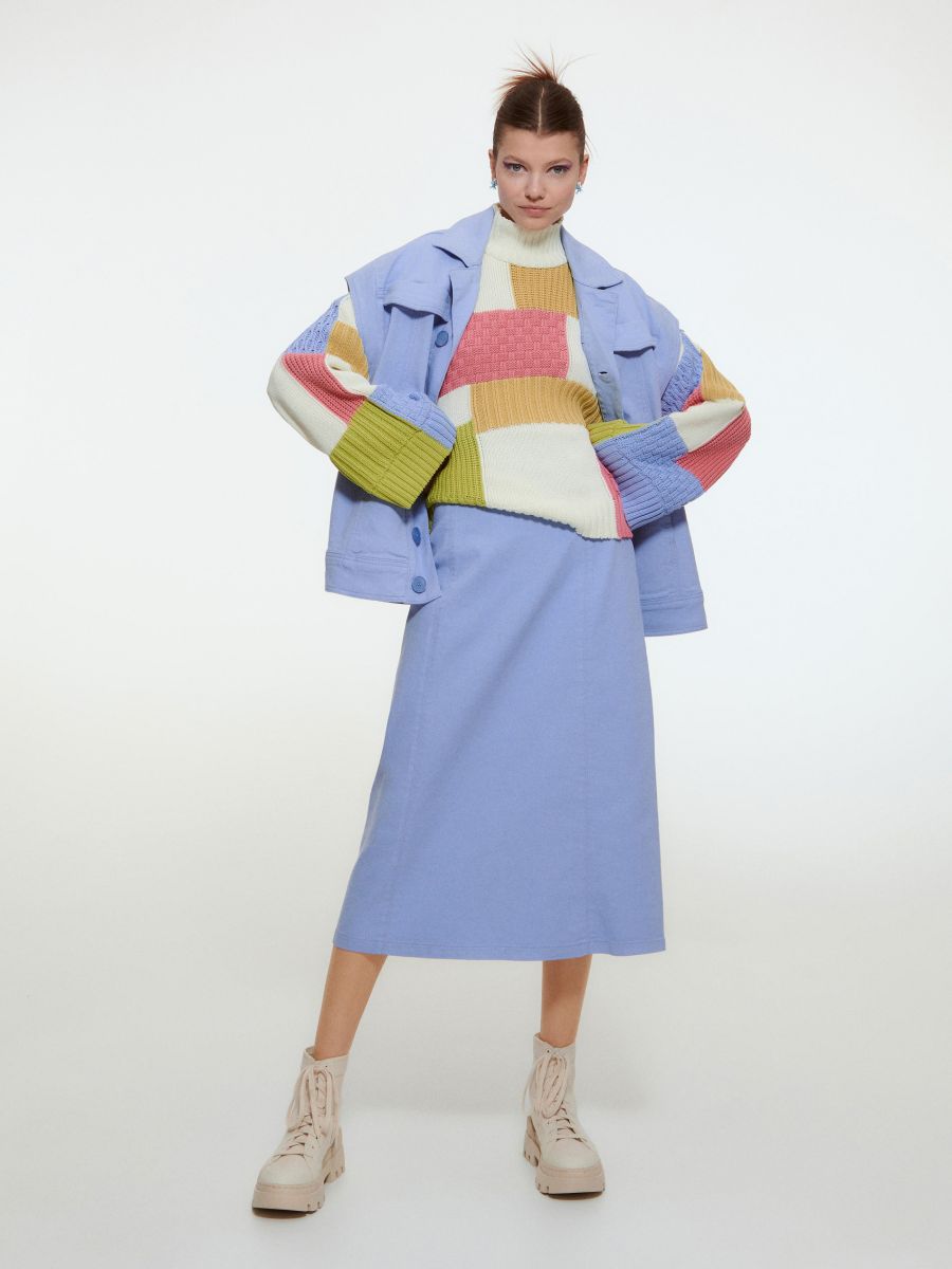 Sweter z patchworkowym wzorem - wielobarwny - RESERVED - 3