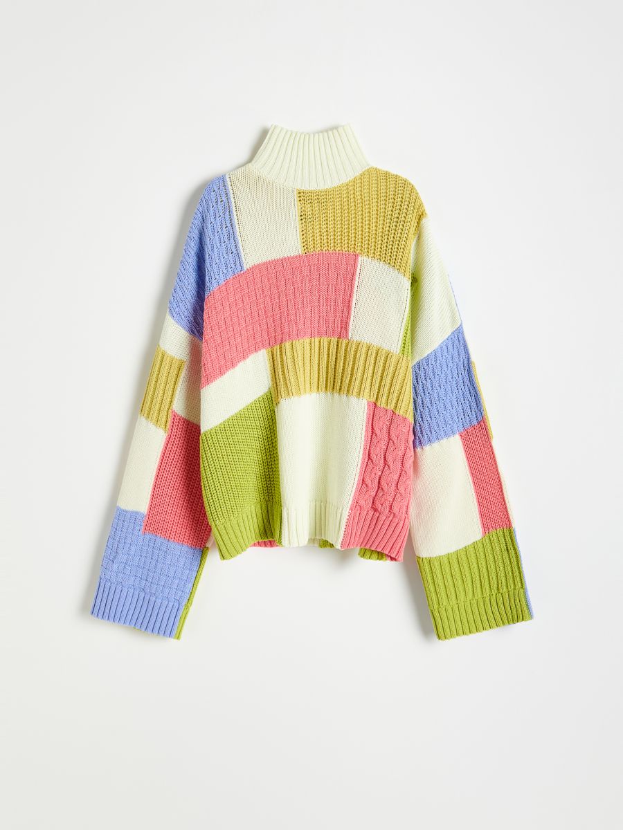 Sweter z patchworkowym wzorem - wielobarwny - RESERVED - 6