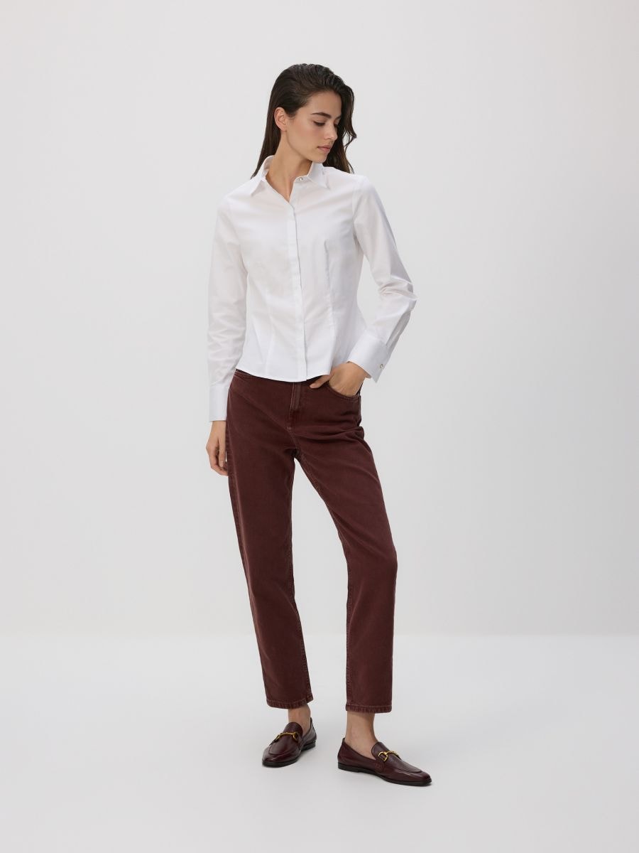 Prugasta slim fit košulja - bijelo - RESERVED