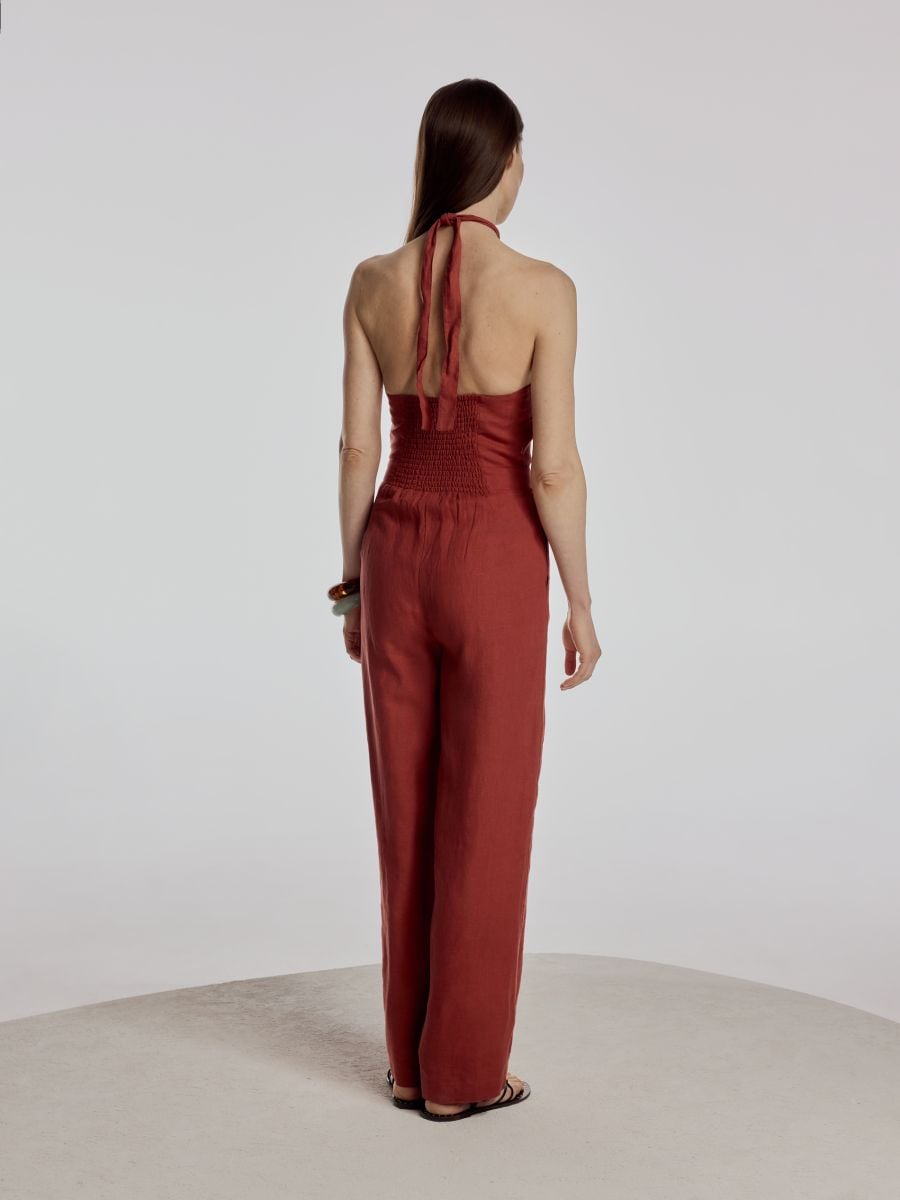 Linen jumpsuit - copper - RESERVED - 2