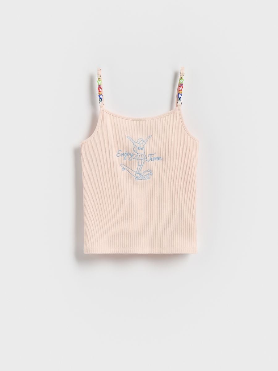 Top with ornamental straps - peach - RESERVED - 3