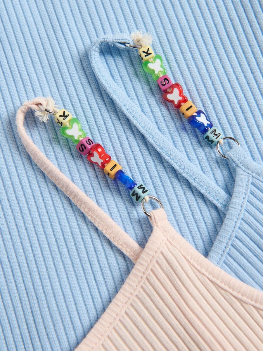 Top with ornamental straps - peach - RESERVED - 5