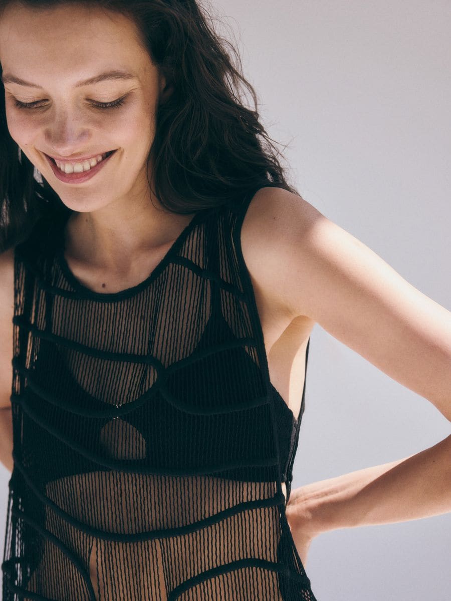 Cache-maillot de plage maxi à franges - Noir - RESERVED - 9