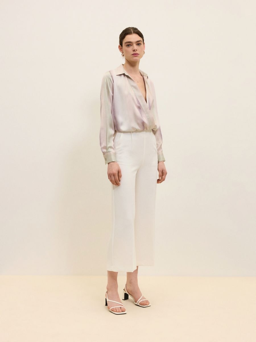 Culotte trousers with viscose blend - white - RESERVED - 2
