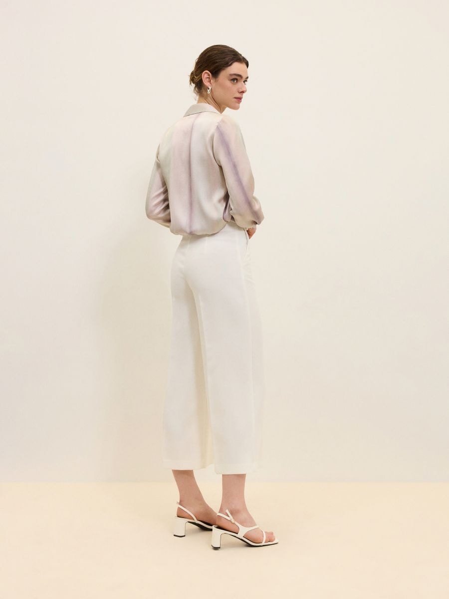 Culotte trousers with viscose blend - white - RESERVED - 4
