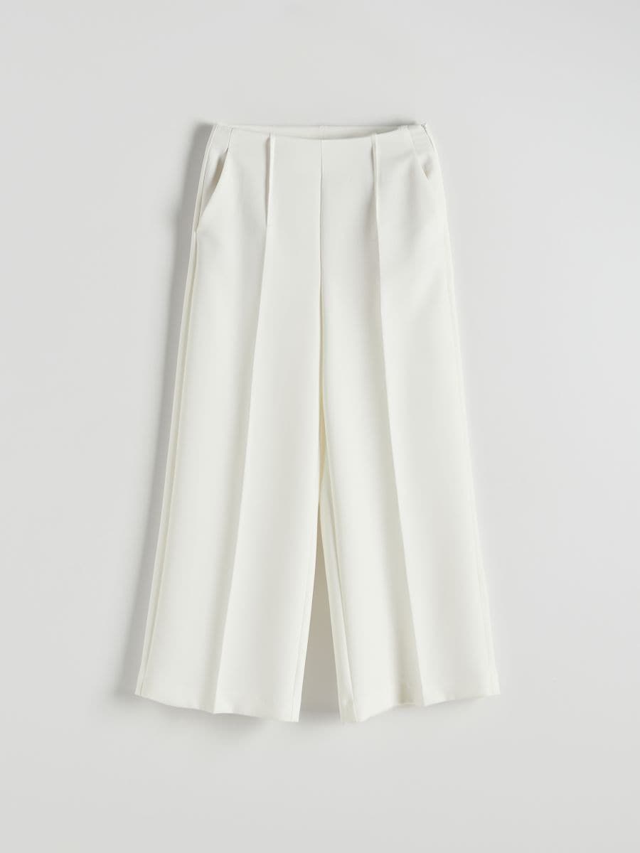 Culotte trousers with viscose blend - white - RESERVED - 5