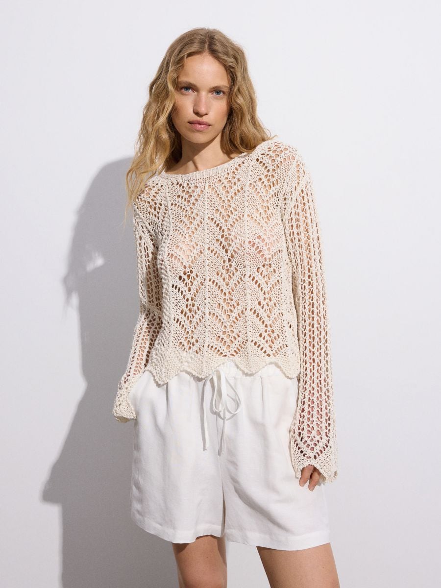 Openwork jumper - cream - RESERVED - 4