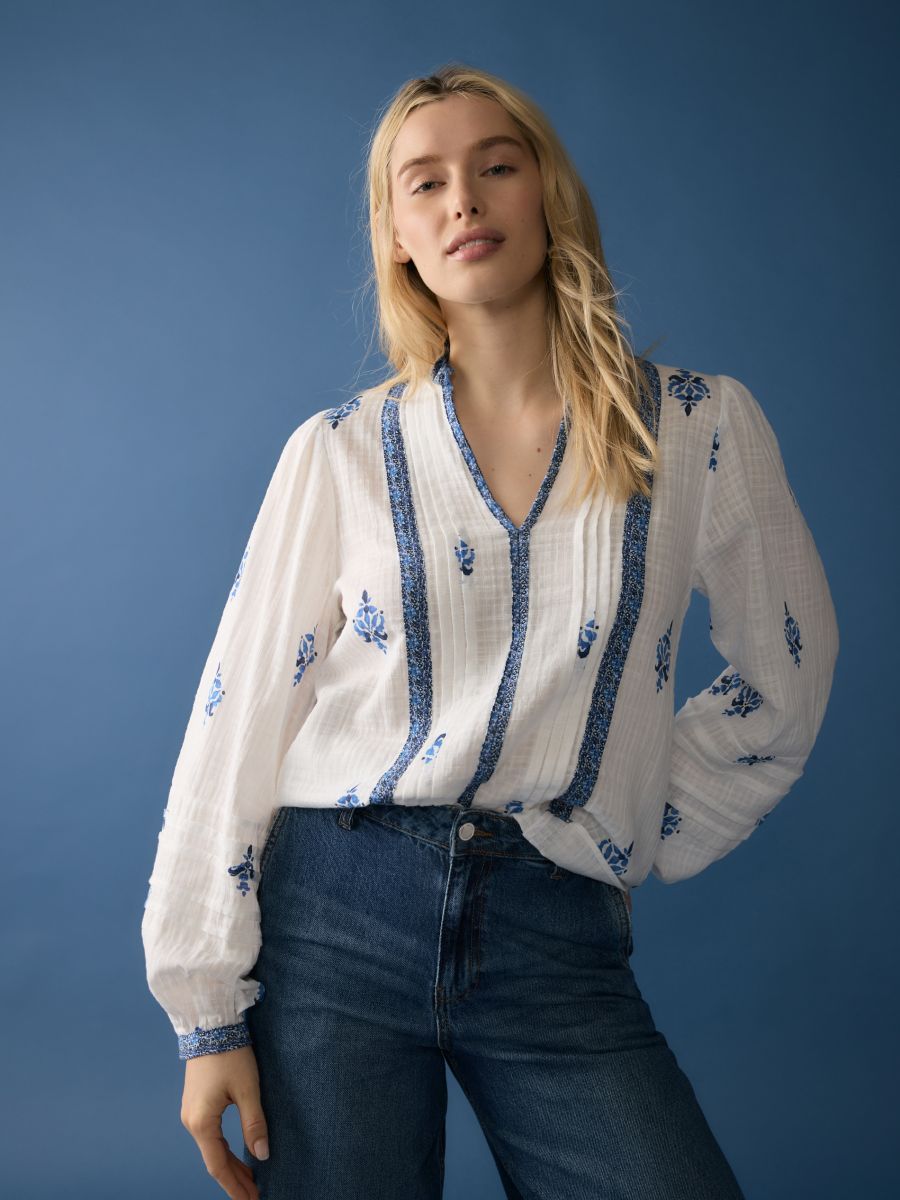 LADIES` BLOUSE - plava - RESERVED - 2