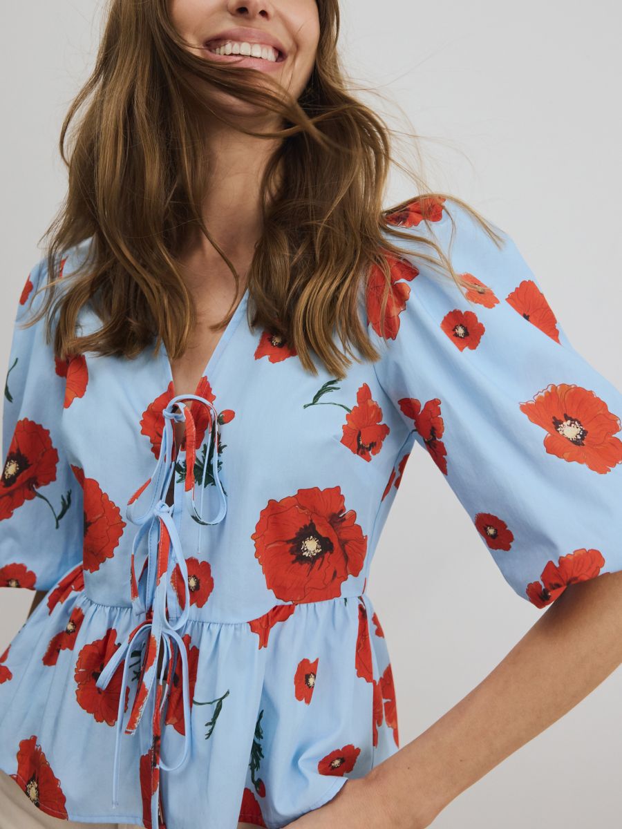 LADIES` SHIRT - világoskék - RESERVED