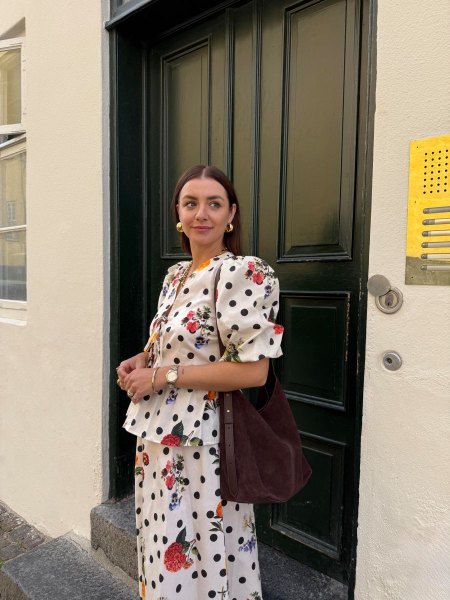 Patterned tie‑up blouse - multicolor - RESERVED