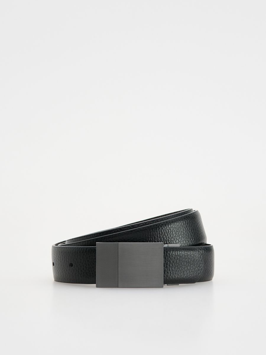 Combined materials belt - black - RESERVED