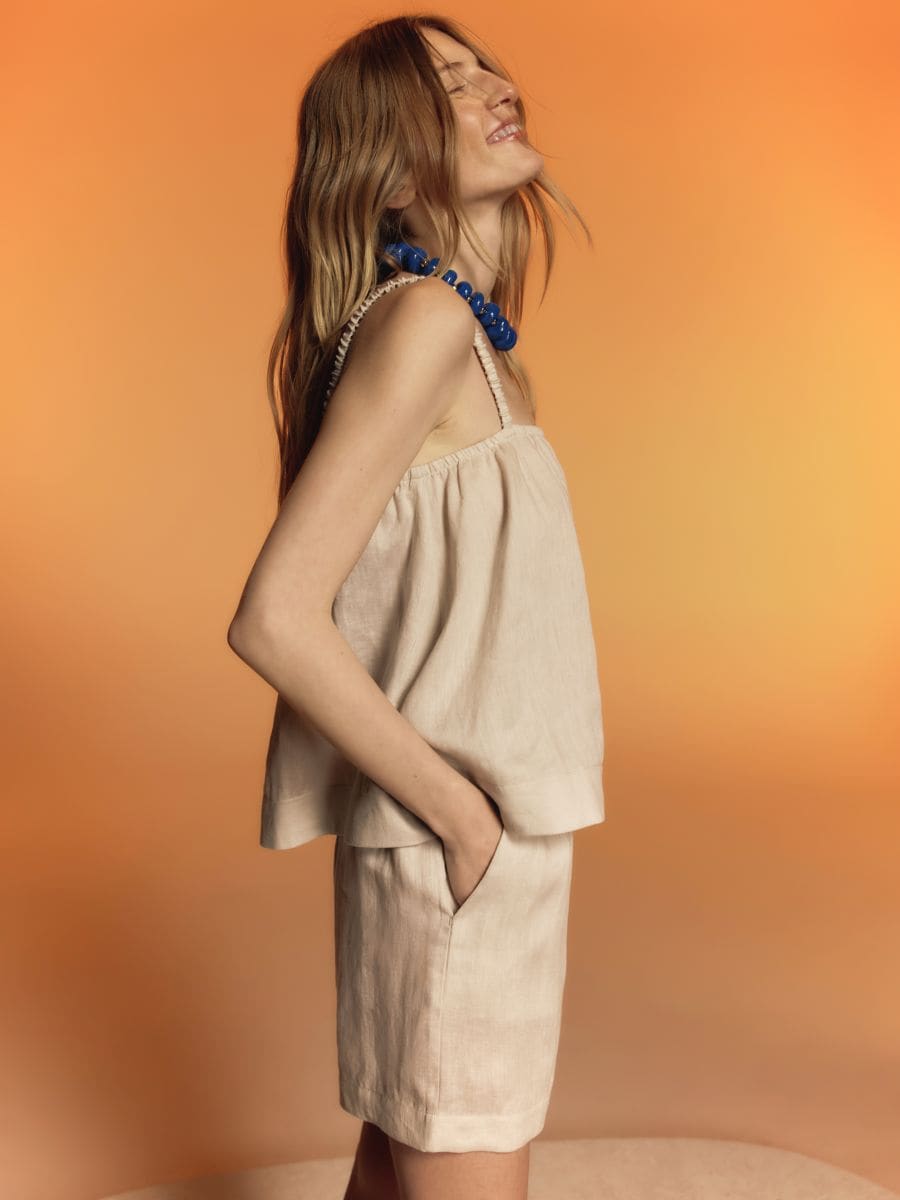 Linen shorts - beige - RESERVED - 3