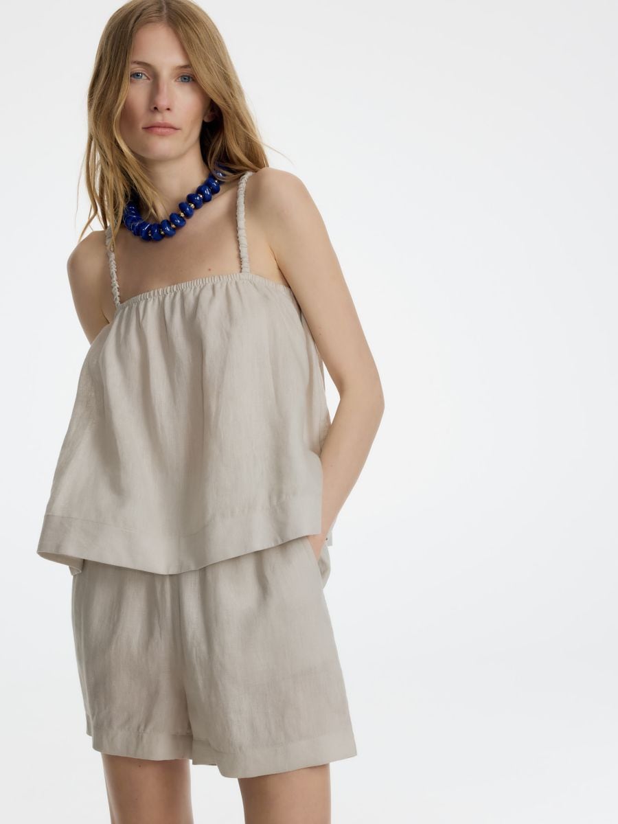 Linen shorts - beige - RESERVED - 8