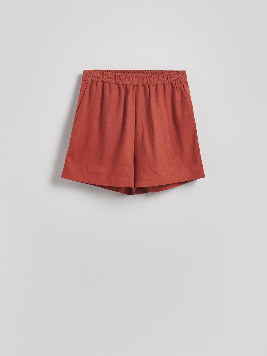 Linen shorts - copper - RESERVED - 5