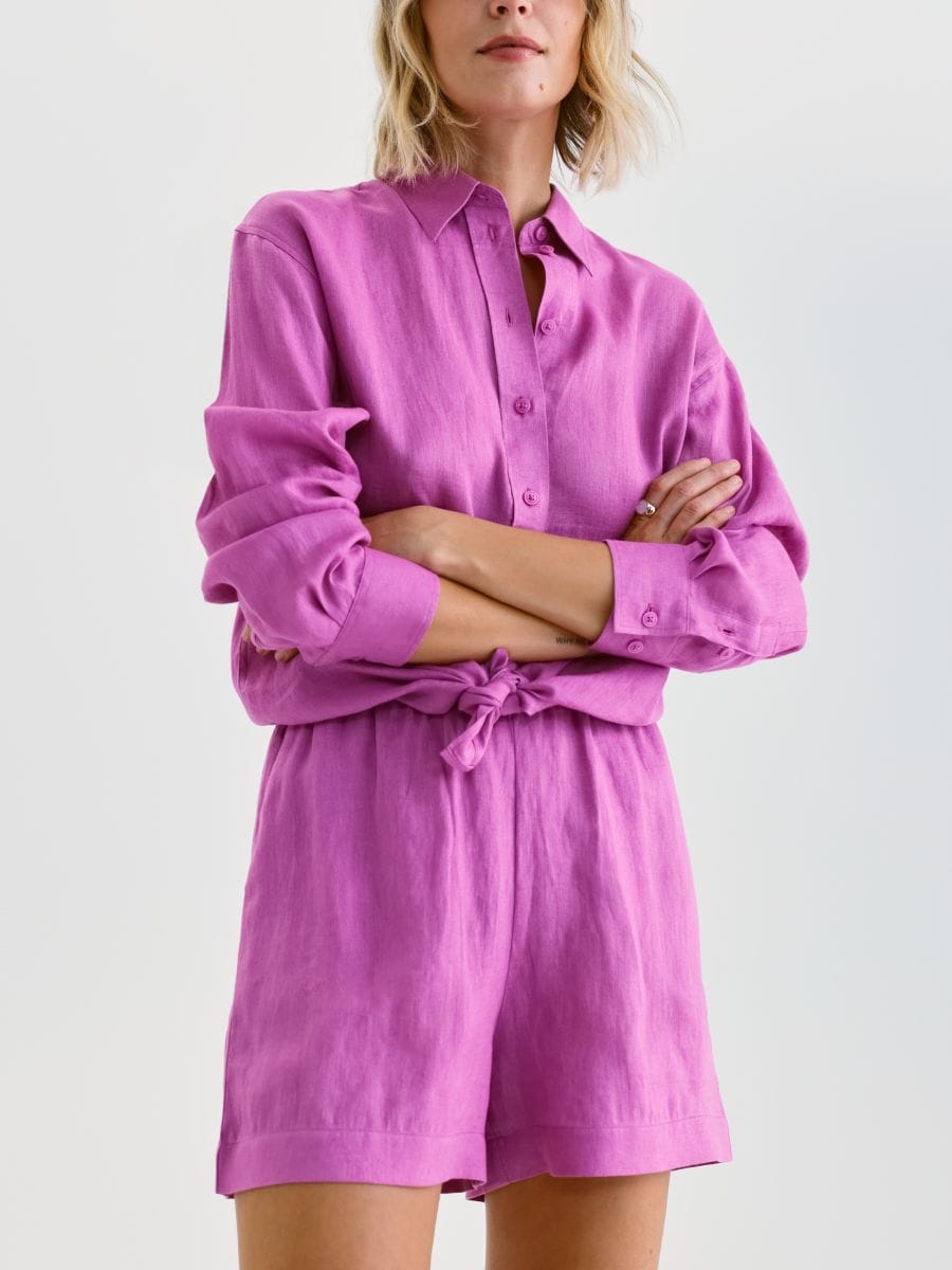 Linen shorts - orchid - RESERVED - 4