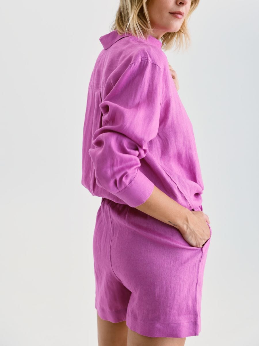 Linen shorts - orchid - RESERVED - 5