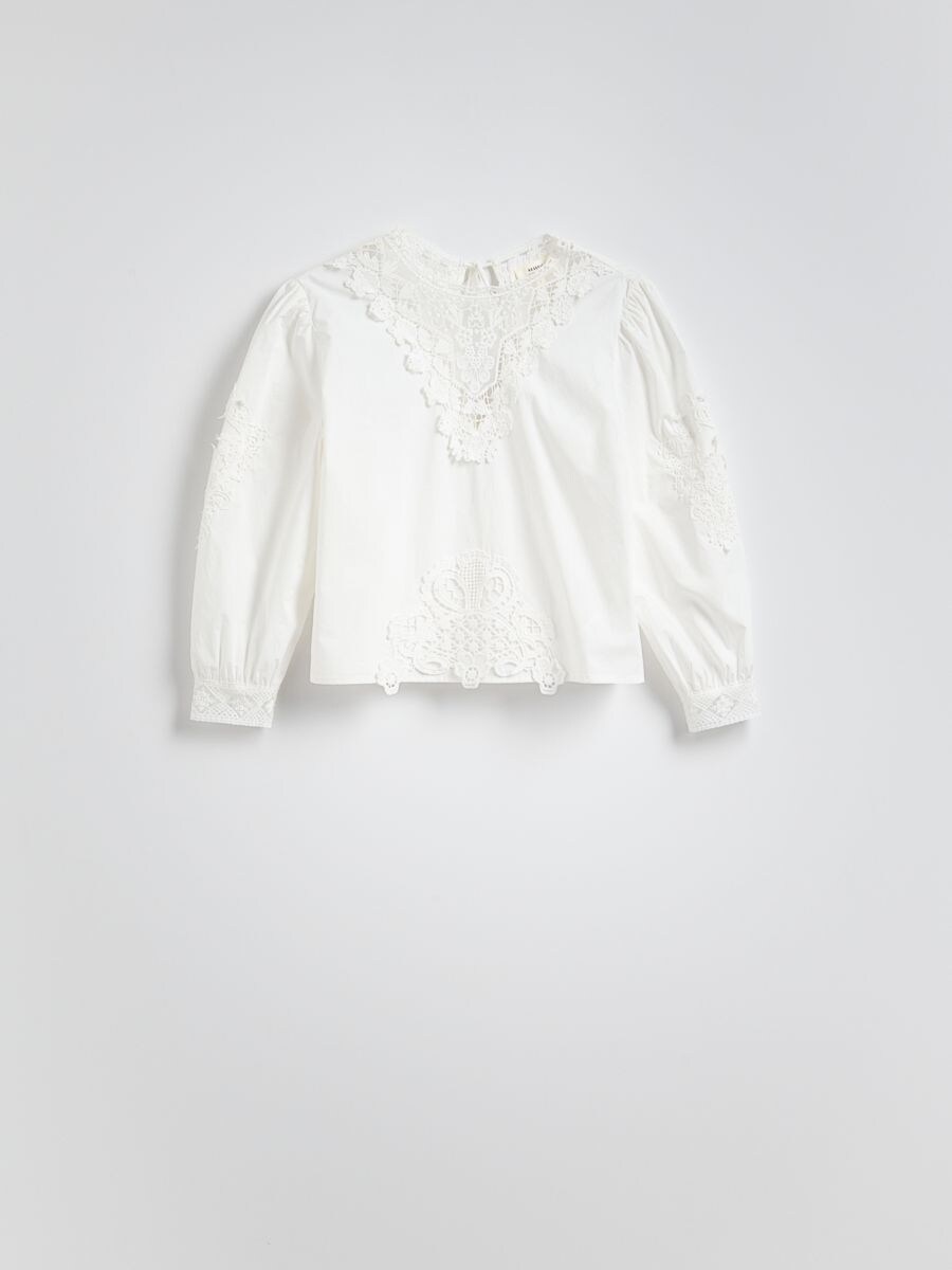 Bluse mit Stickverzierung - creme - RESERVED - 5