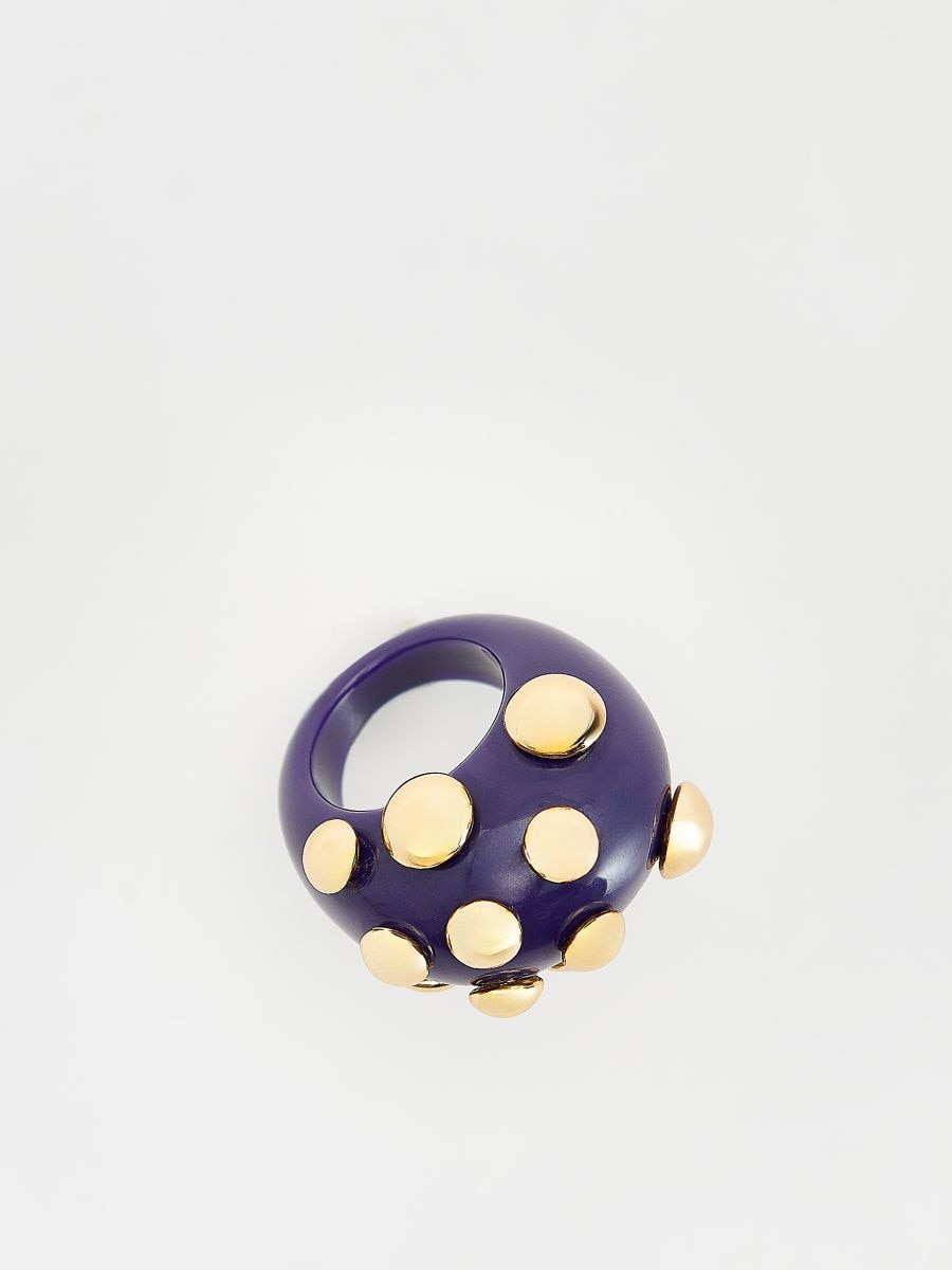 Ring with stud detailing - dark violet - RESERVED - 2