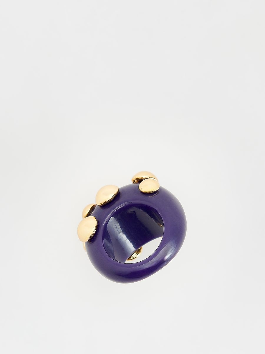 Ring with stud detailing - dark violet - RESERVED - 4