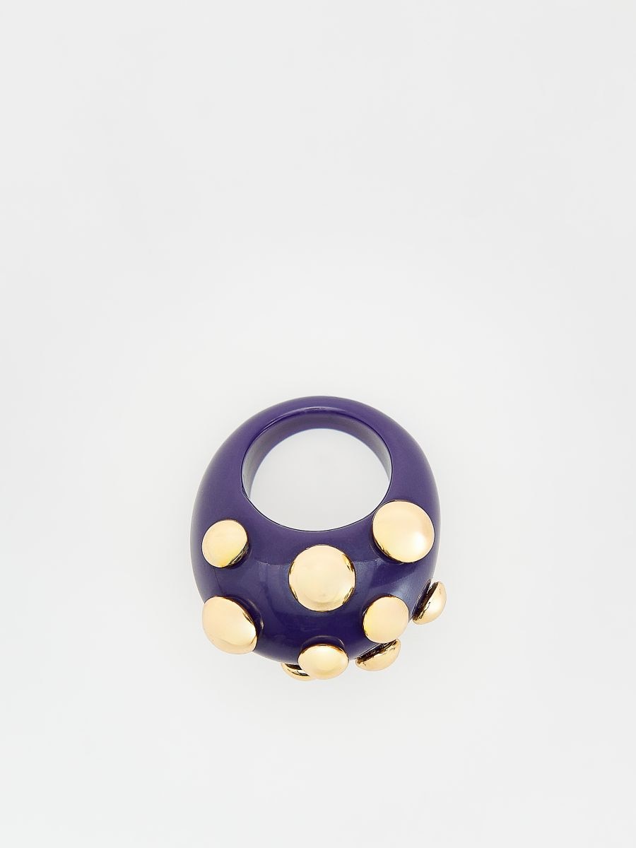 Ring with stud detailing - dark violet - RESERVED - 5