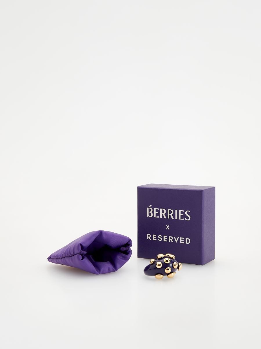 Ring with stud detailing - dark violet - RESERVED - 3