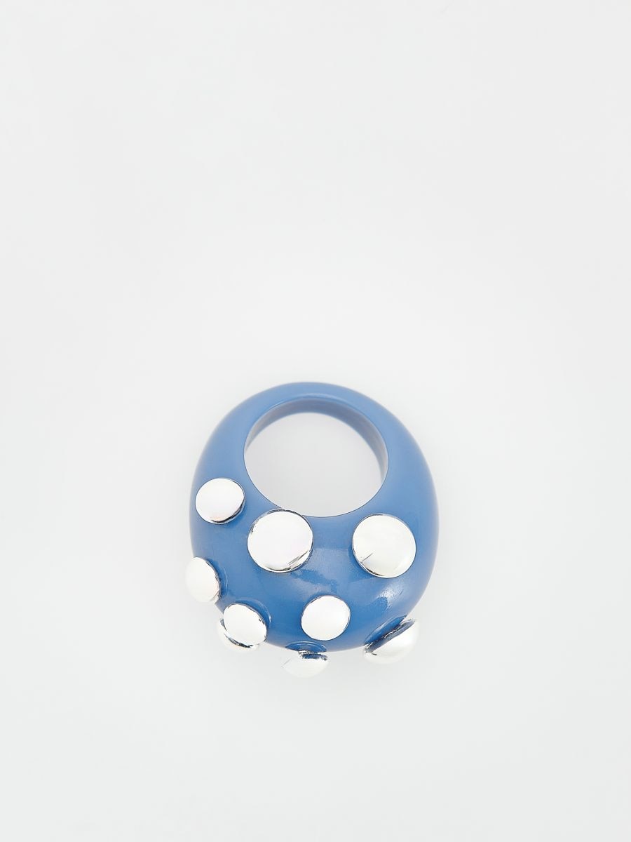 Ring with stud detailing - light blue - RESERVED - 4
