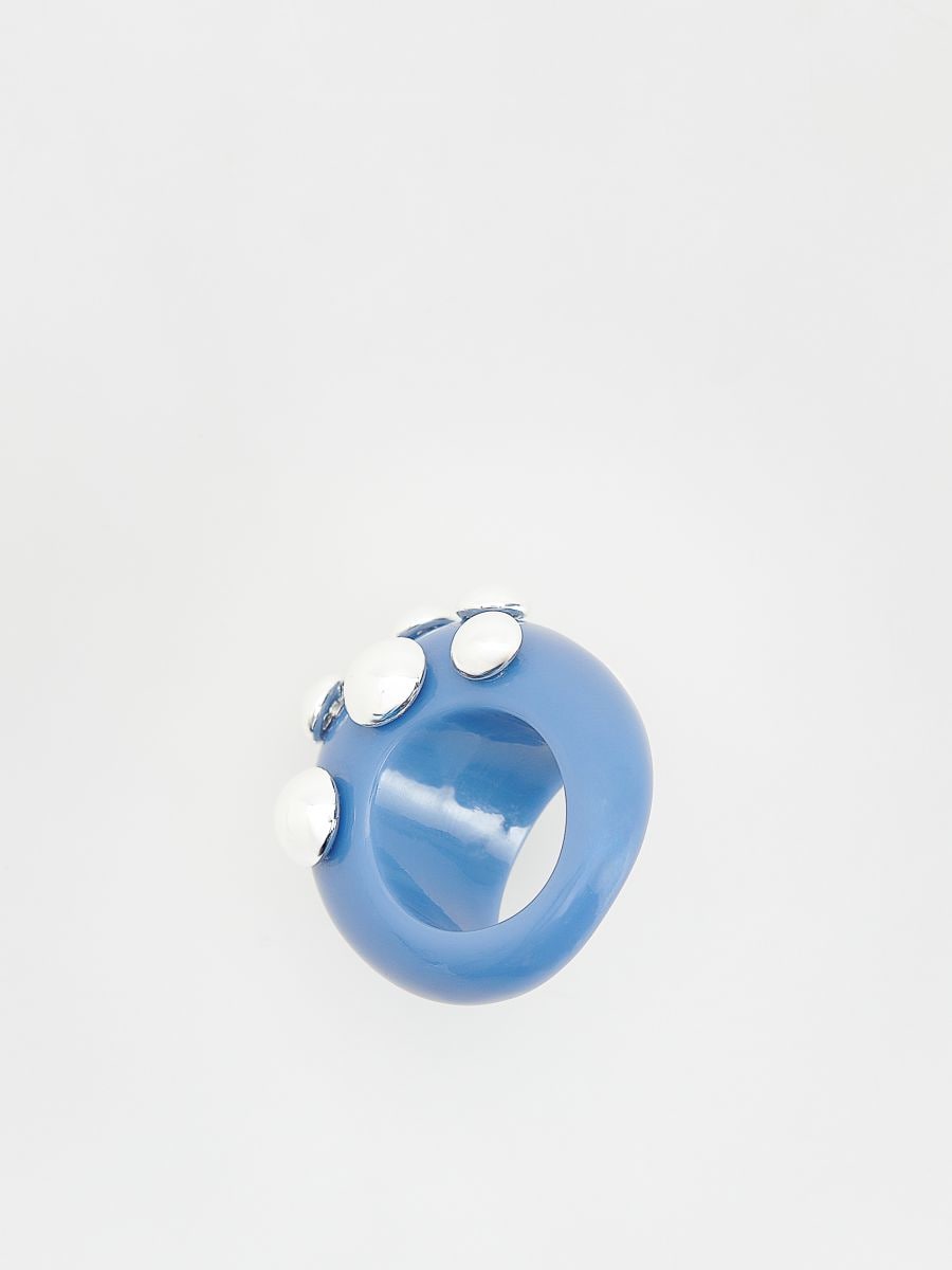Ring with stud detailing - light blue - RESERVED - 3