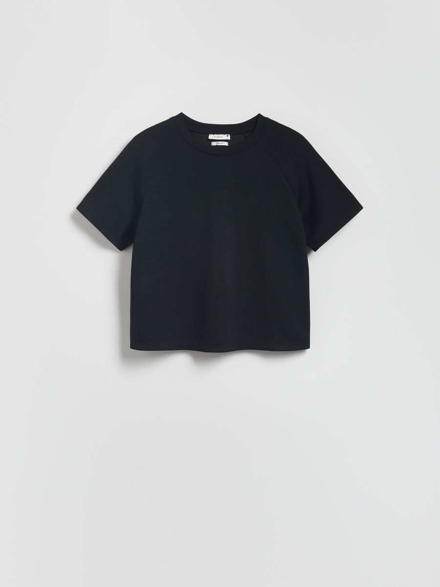 Regular fit modal blend T-shirt - black - RESERVED
