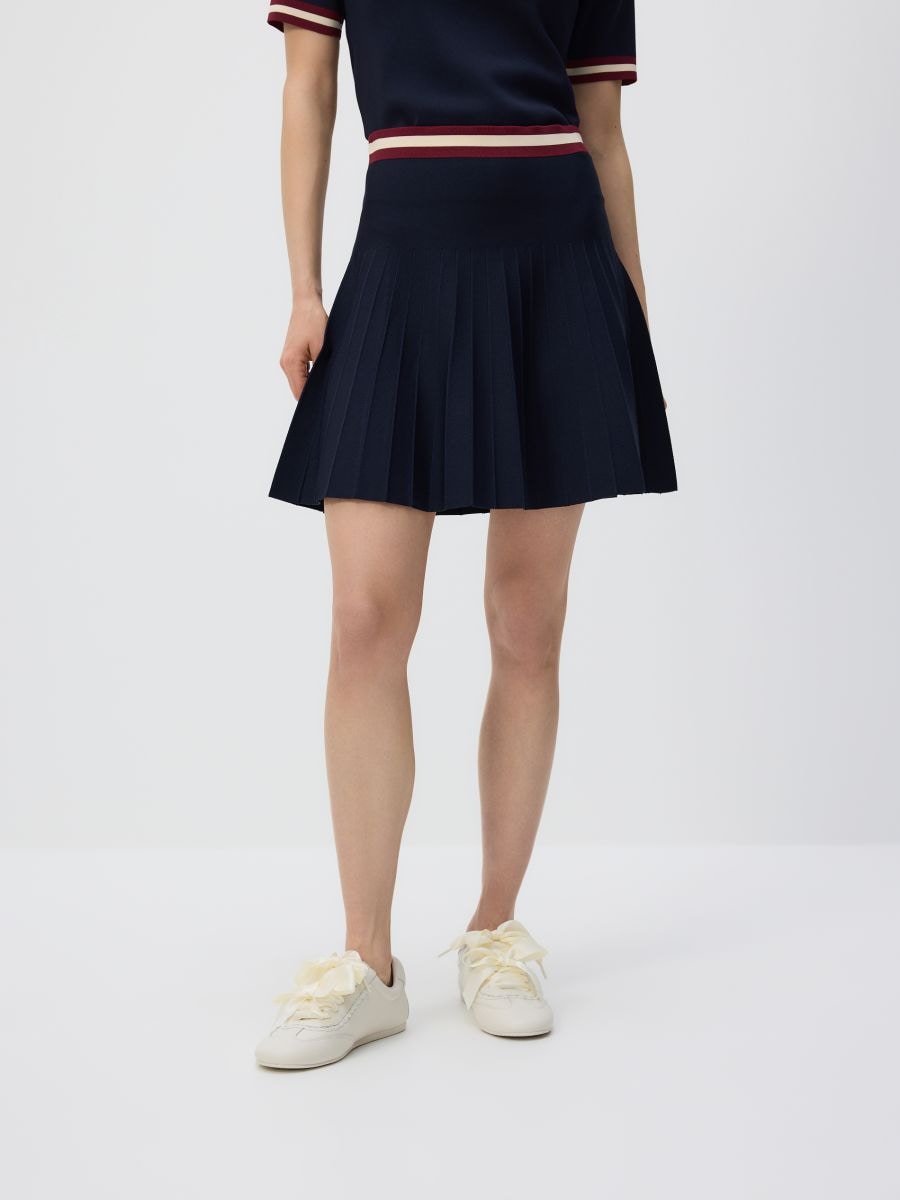 Skirt with contrast insert - navy - RESERVED - 7