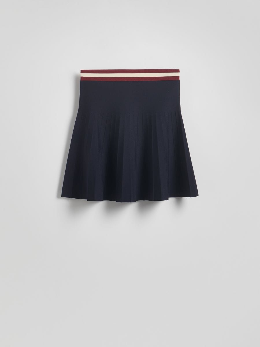 Skirt with contrast insert - navy - RESERVED - 3