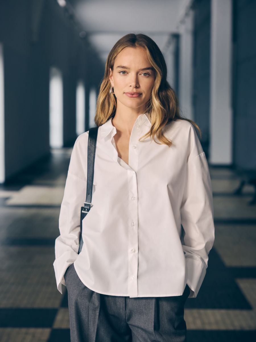 Cotton shirt - cream - RESERVED