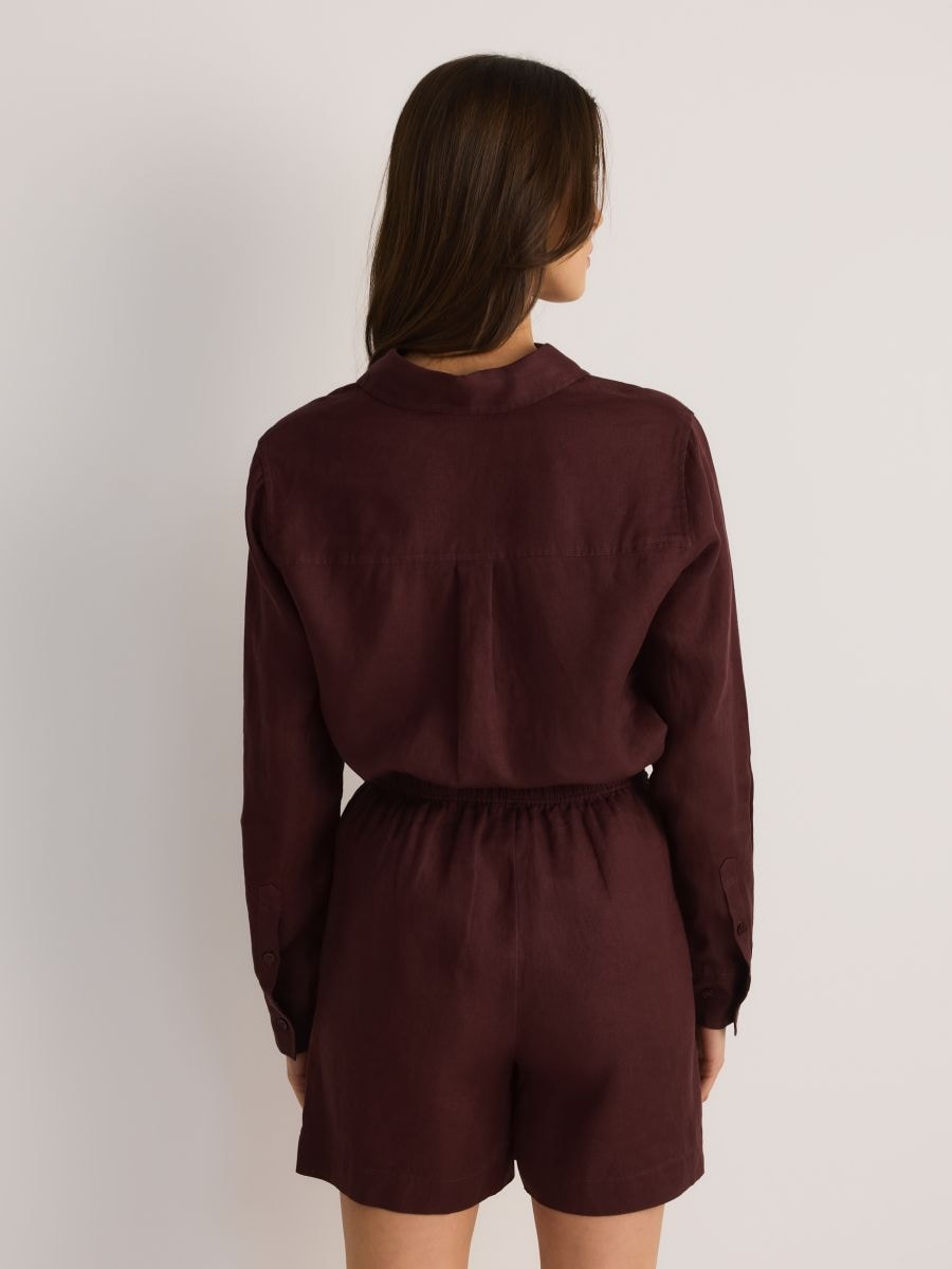 Linen shorts - dark brown - RESERVED - 5