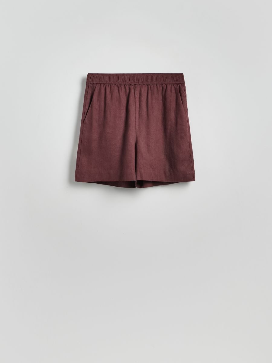 Linen shorts - dark brown - RESERVED - 4