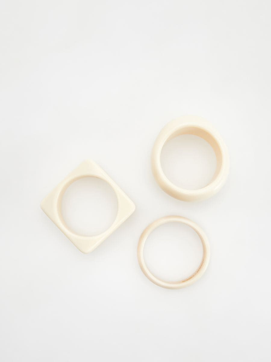 Geometric bracelets set - cream - RESERVED